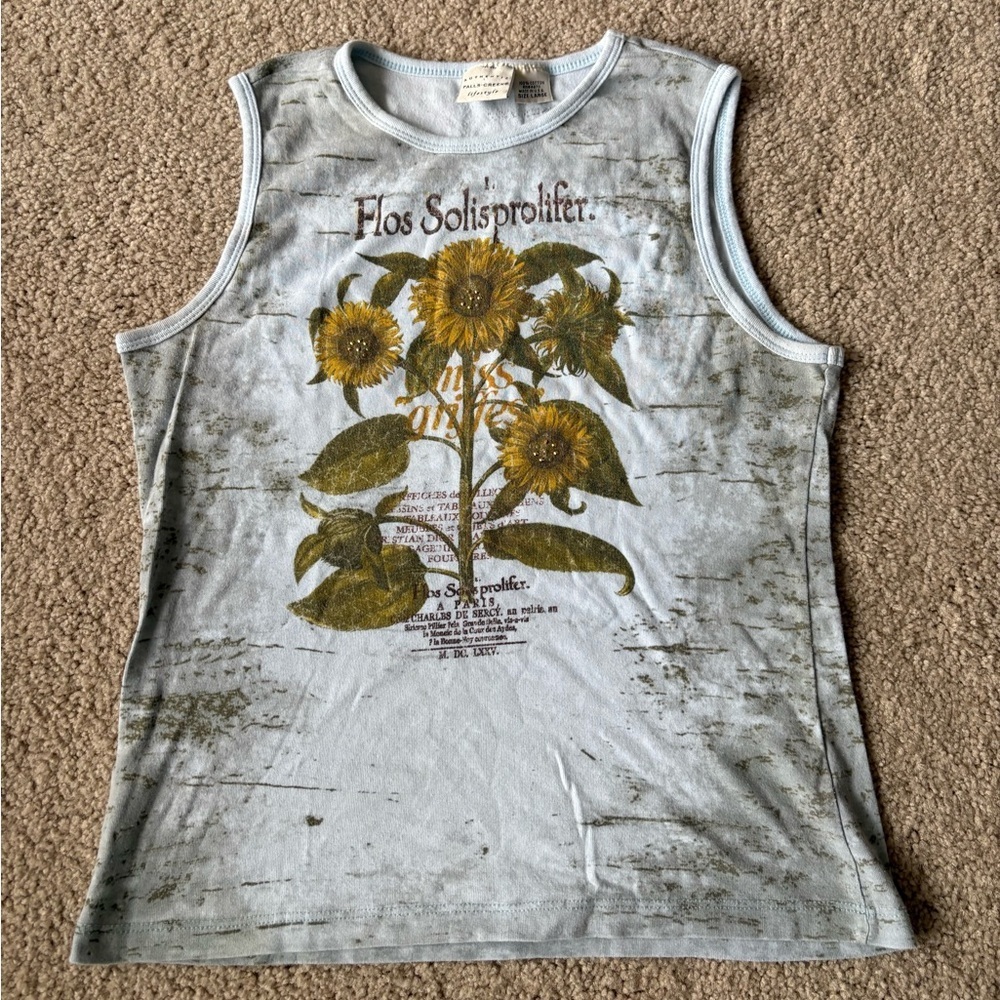 Vintage Y2k Graphic Flos Solisprolifer Grudge Aesthetic Tank Top Size Large